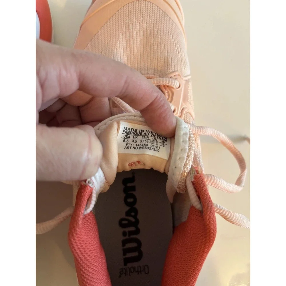 Women's WILSON Rush Pro 3.5 Tennis Shoes Sneakers WRS327320 Size 6.5 PEACH CORAL - Picture 8 of 9